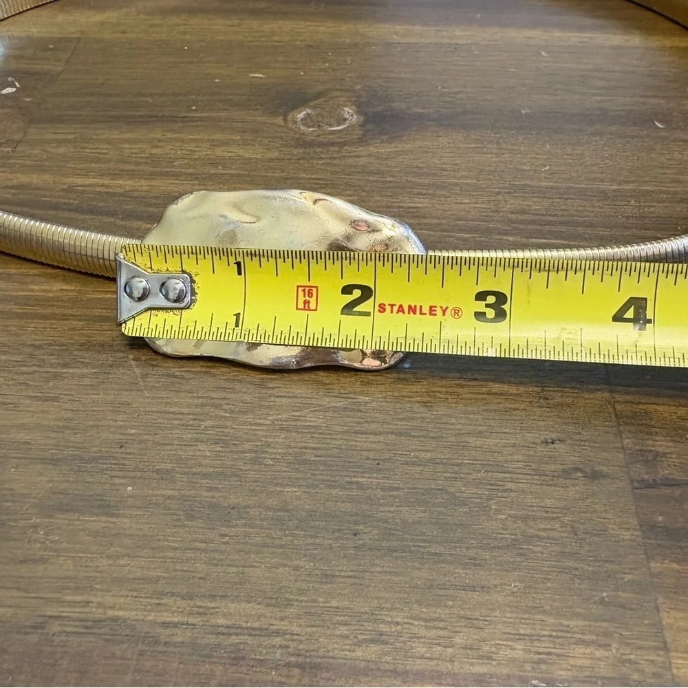 Accessocraft NYC Stretch Hammered Nugget Goldtone Stretch Vintage Minimalist